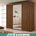 Porte coulissante en verre Armoire en bois pour chambre à coucher (AIS-W023)